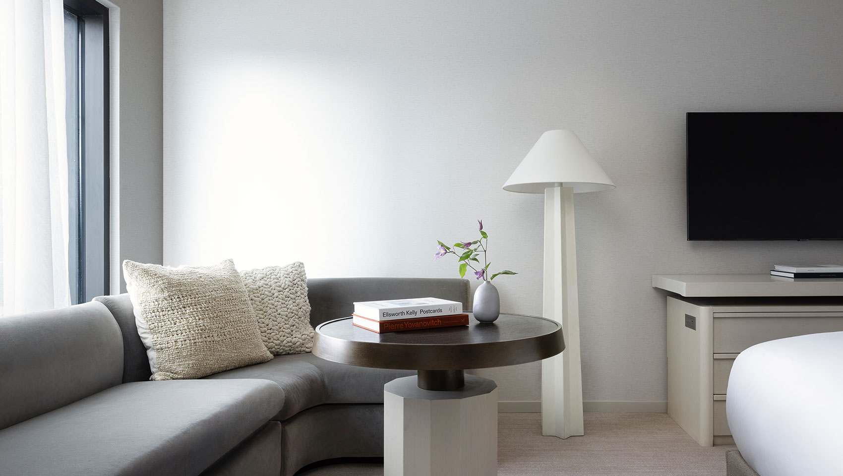 claret guestroom lounge area