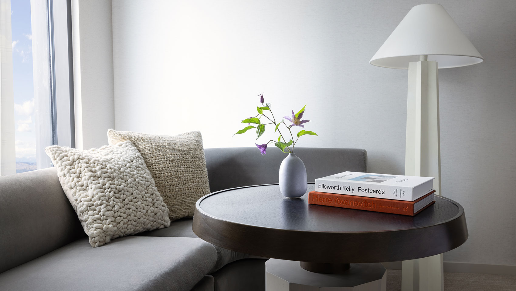 claret guestroom lounge area