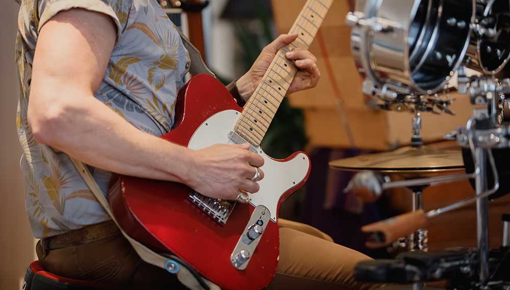 Man playing electric guitar