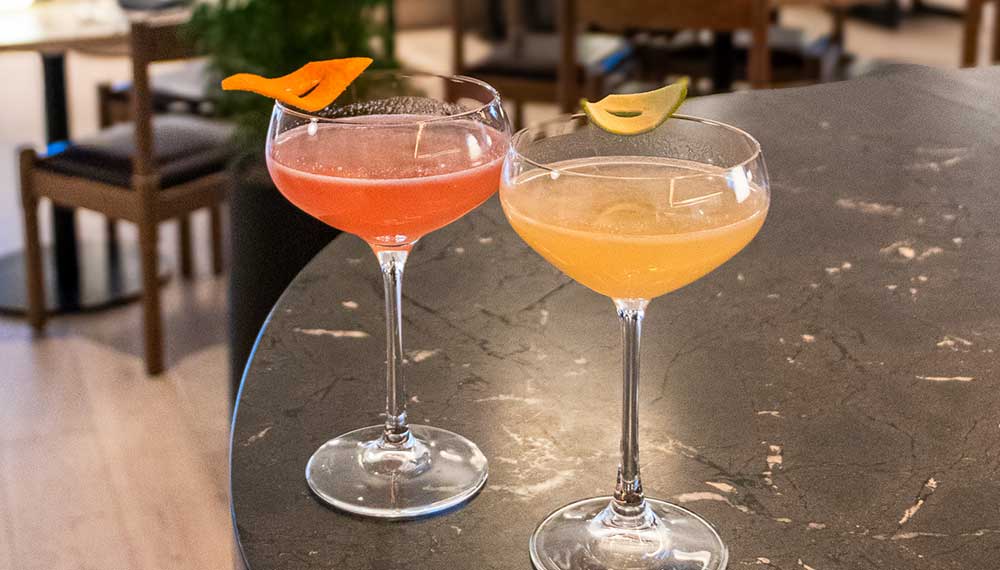  two colorful Saverina cocktails