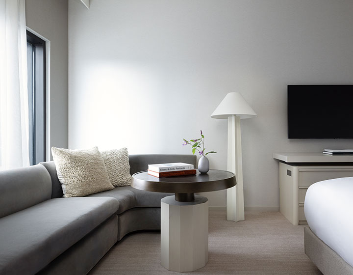 claret guestroom lounge area